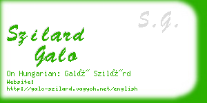 szilard galo business card